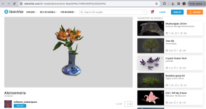 Fig. 6: An alstroemeria flower model, which is one of the final models uploaded to SketchFab. The users will be able to interact with the object by rotating it in a 360 degree manner.